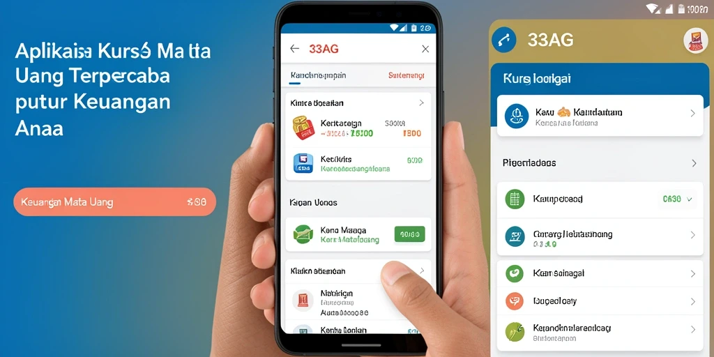 Antarmuka aplikasi Kurs Mata Uang 33AG yang sederhana dan informatif.