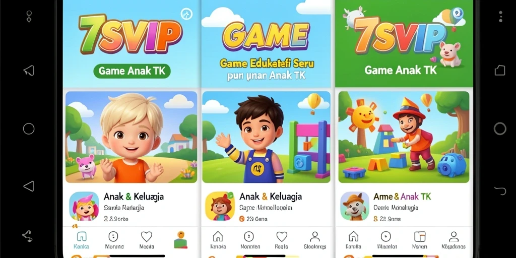 Antarmuka ceria aplikasi Game Anak TK 7SVIP.