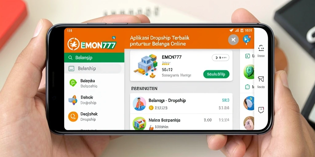 Tampilan antarmuka EMON777 yang memudahkan dalam belanja Dropship.