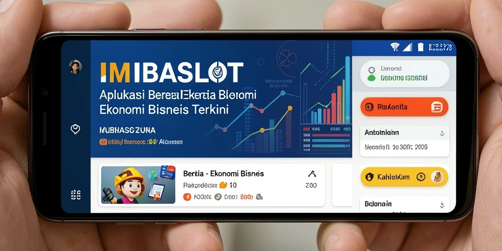 Tampilan utama aplikasi IMBASLOT dengan berita ekonomi terkini.