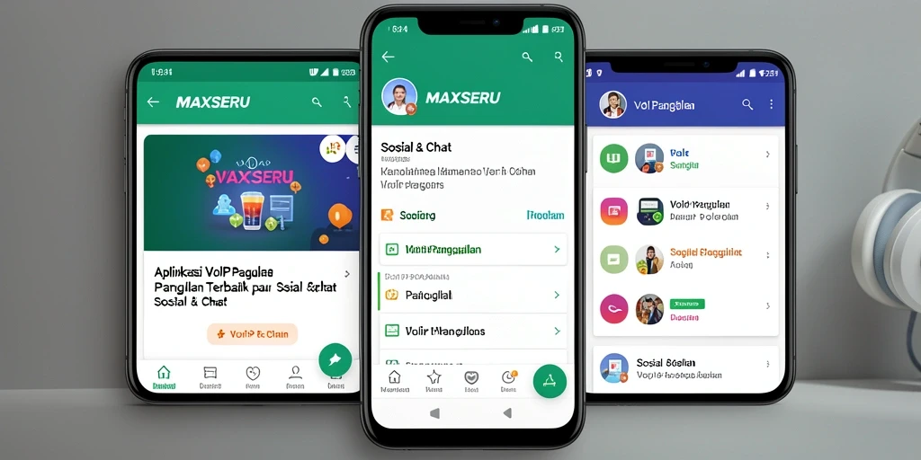 Antarmuka aplikasi MAXSERU untuk VoIP Panggilan yang intuitif.