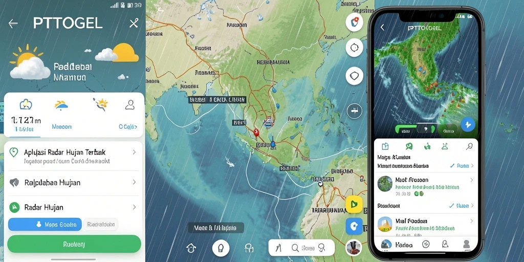 Tampilan antarmuka aplikasi Radar Hujan PTTOGEL yang informatif dan intuitif.