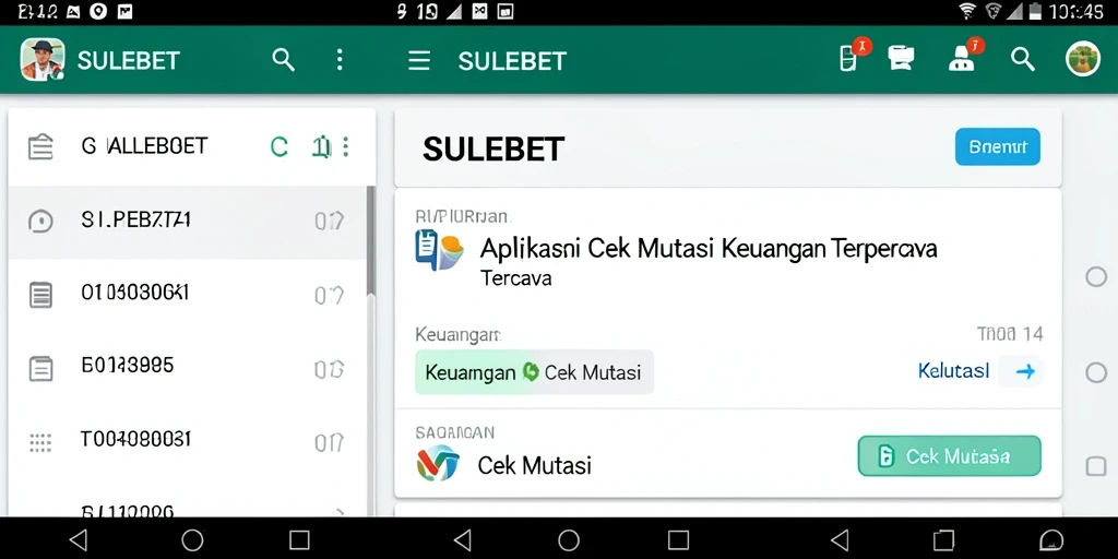 Antarmuka SULEBET yang menampilkan mutasi keuangan dengan jelas dan terstruktur.
