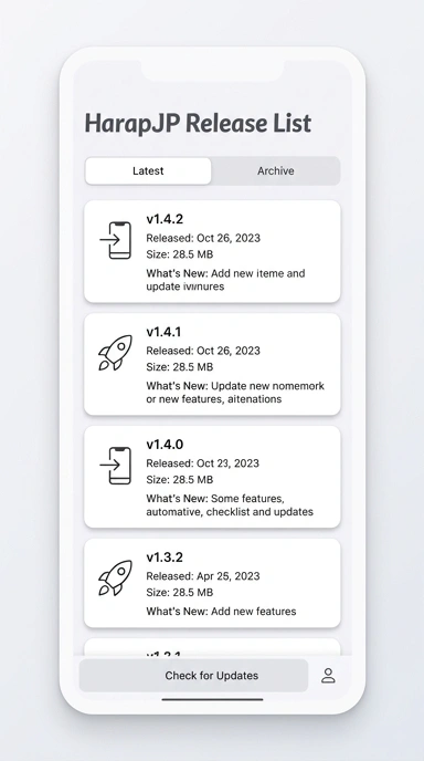 Riwayat Versi Harapjp untuk Pengguna Android